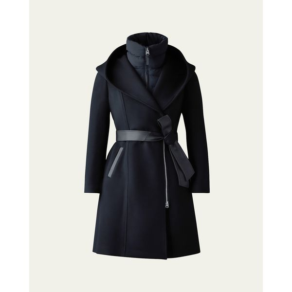 Mackage Shia 2-in-1 Double Face Wool Coat with Removable bib